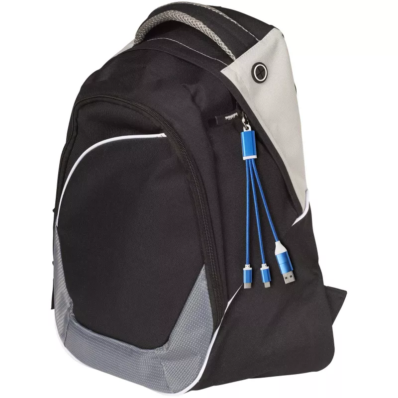 Metal kabel do ładowania 4 w 1 z aluminium z recyklingu z łańcuchem do kluczy - Błękit królewski (12438253)