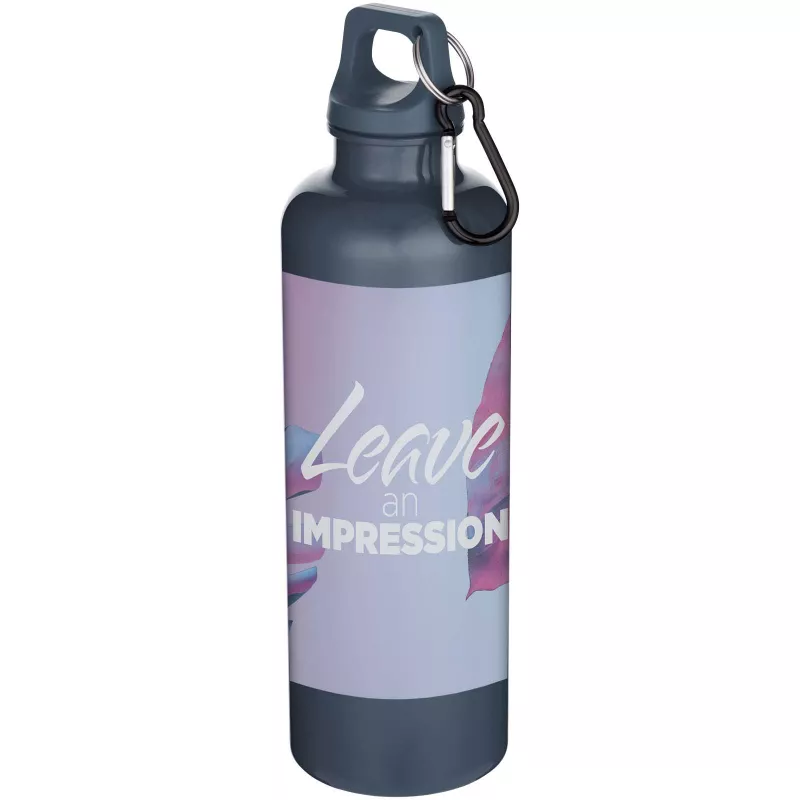 Oregon butelka na wodę o pojemności 750 ml z w jednolitym kolorze z karabińczykiem, wykonana z tworzyw sztucznych pochodzących z recyklingu z certyfikatem RCS   - Hale Blue (10087855)