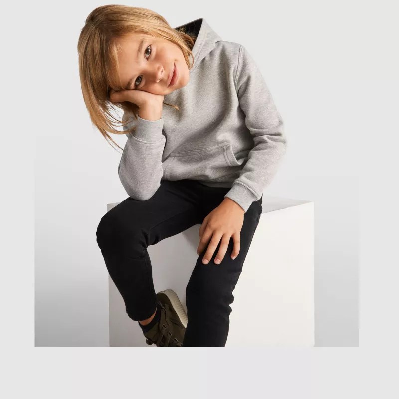 Dziecięca bluza z kapturem 280 g/m²  Roly Urban - Biały-Kelly Green (K1067-KEGREEN-WHITE)