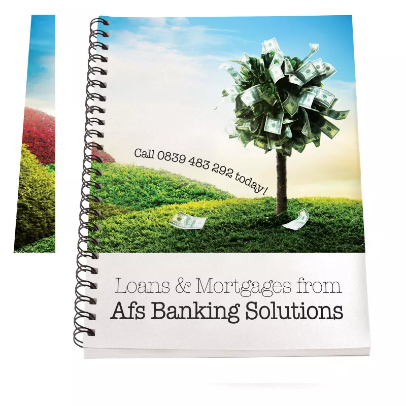 Notatnik Desk-Mate® w formacie A4 z okładką wykonaną z syntetycznego materiału. - Biały-Czarny (21270001)