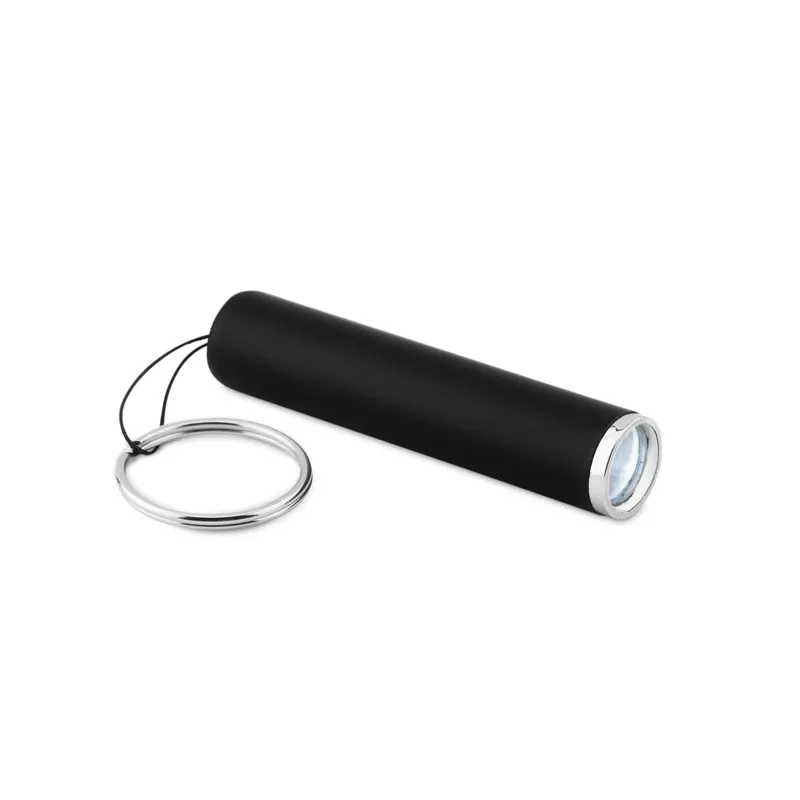 Brelok z latarką LED i podświetleniem SANLIGHT - Czarny (MO9469-03)