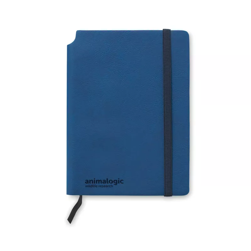 Notes A5 w okładce z PU 80 kartek w linię SOFTNOTE - Niebieski (MO9108-04)
