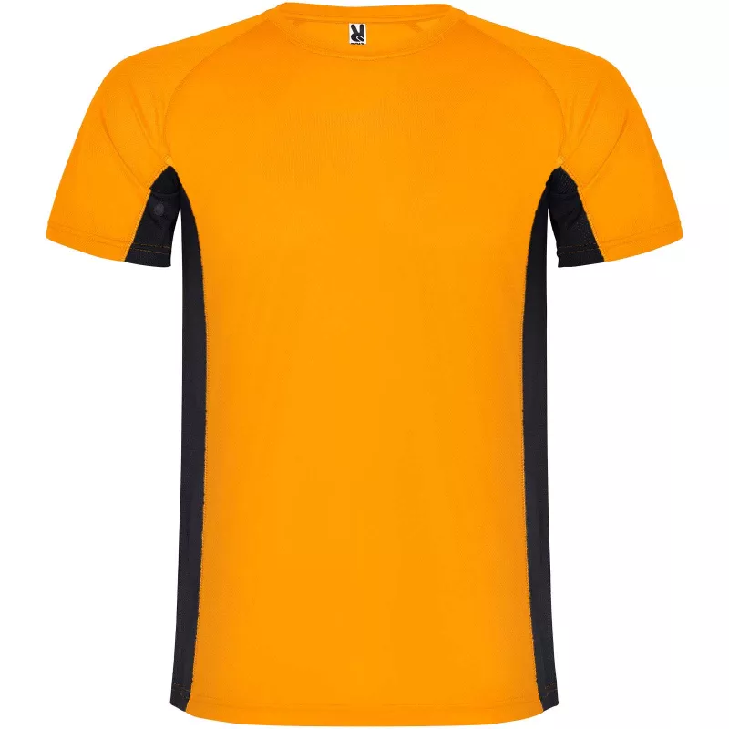 Shanghai sportowa koszulka męska z krótkim rękawem - Czarny-Fluor Orange (R6595-BLACK-FLORANGE)