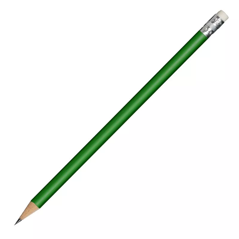 Ołówek drewniany z gumką - zielony (R73771.05)