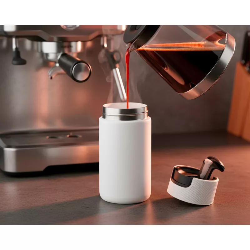 Kubek termiczny 400 ml Air Gifts z ceramiką w środku | Nabila - biały (VA050-02)