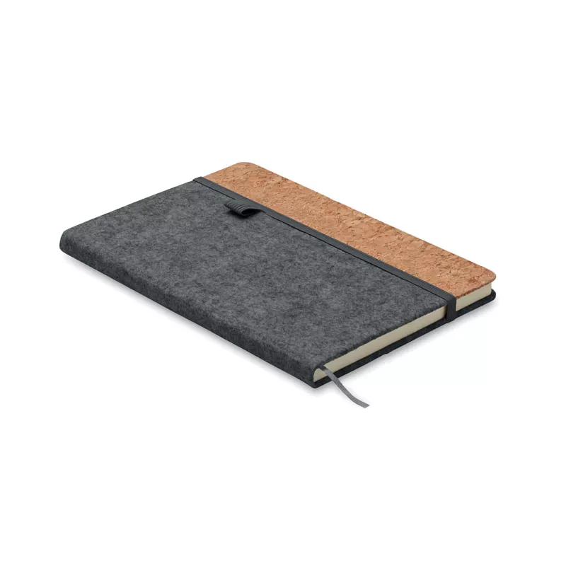 Notes A5 w okładce z filcu 80 kartek w linię CORKBOOK - Kamienny Szary (MO2553-15)