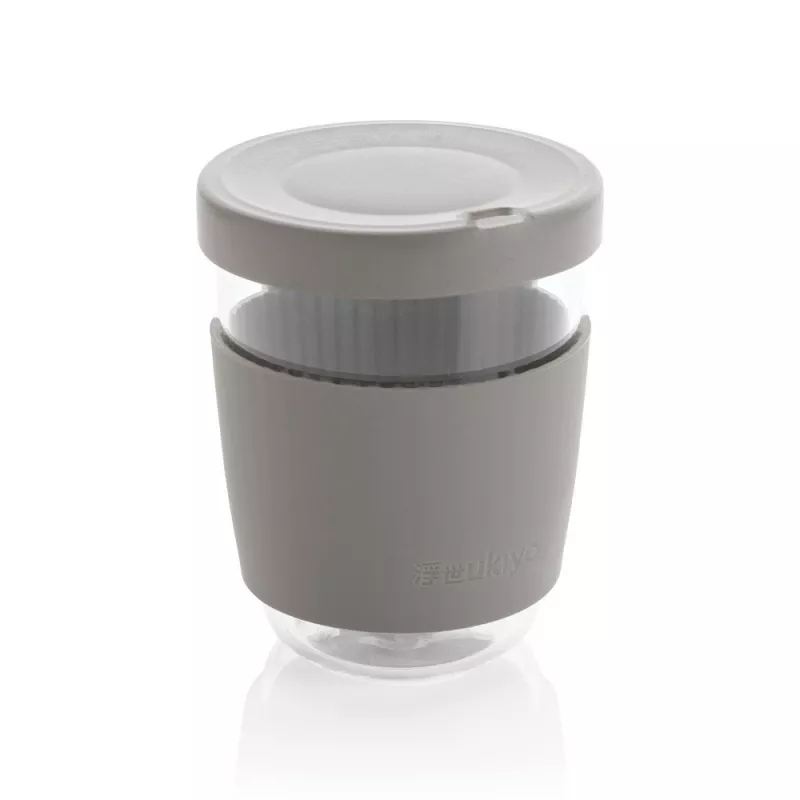Szklany kubek podróżny Ukiyo 360 ml - szary (P432.702)
