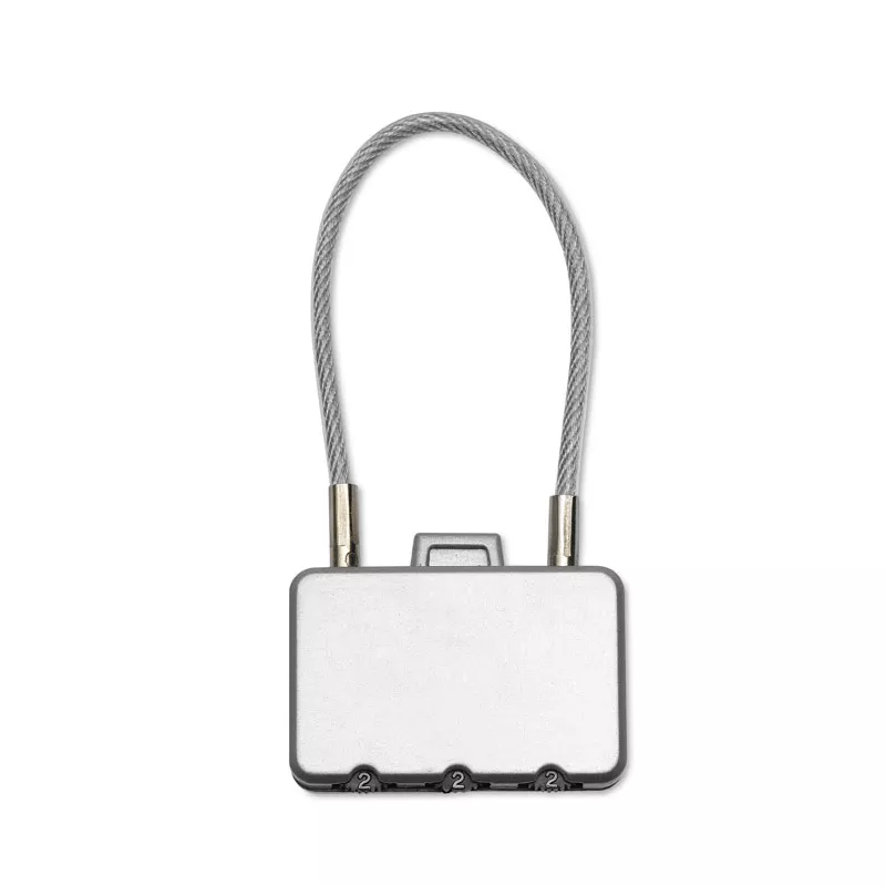 Kłódka do bagażu szyfrowa metalowa THREECODE - Srebrny Mat (MO8354-16)