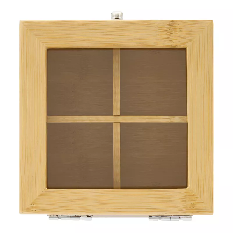 Pojemnik na herbatę z 4 oddzielnymi przegródkami - brązowy (56-0304479)