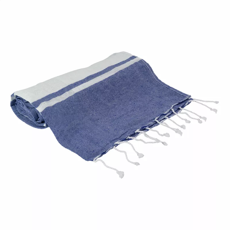 Tortuga ręcznik plażowy z recyklingowanej bawełny i torba ze ściągaczem - ciemno niebieski (AP800605-06A)