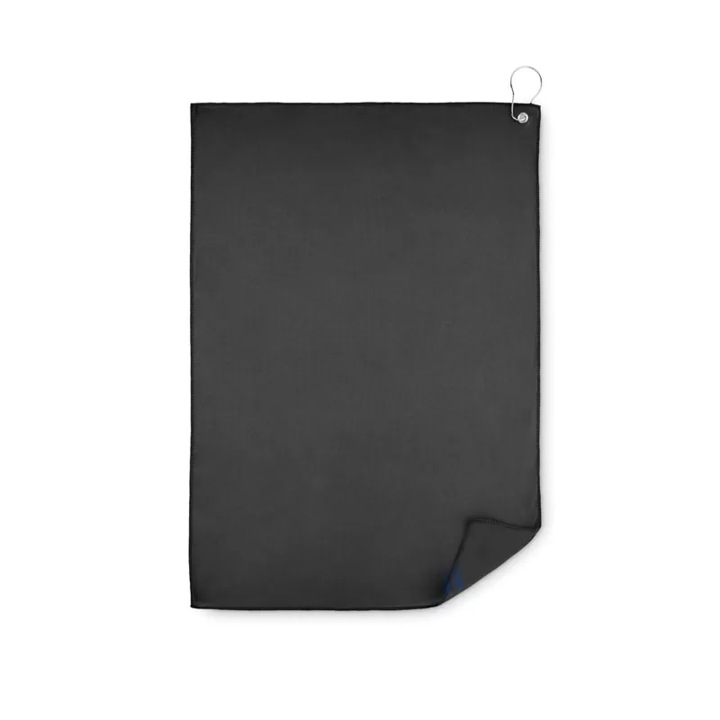 Ręcznik golfowy z RPET 40x60 cm TOWGO - Czarny (MO6526-03)