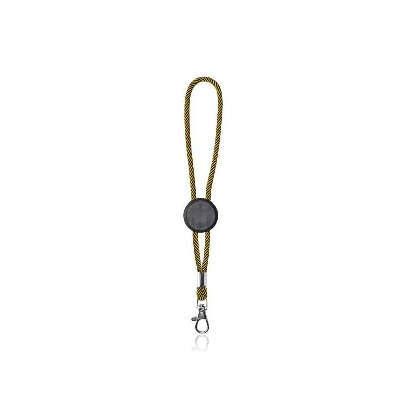 Regulowana smycz sznurkowa z karabińczykiem - Żółty (IP14081322)