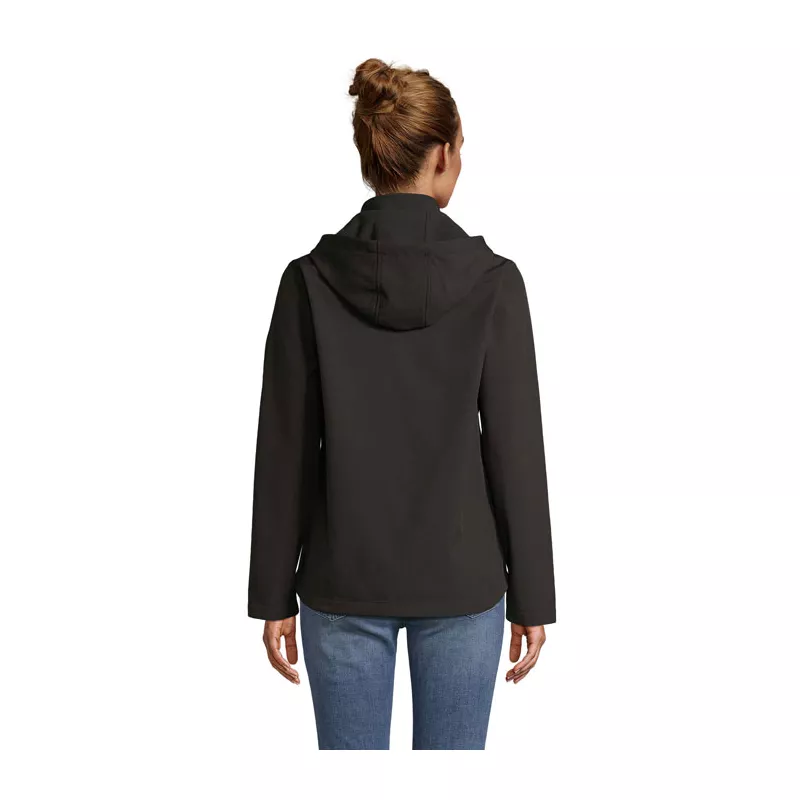 Softshell damski z kapturem Sol's RACE HOODED WOMEN - Czarny (S04448-BK)