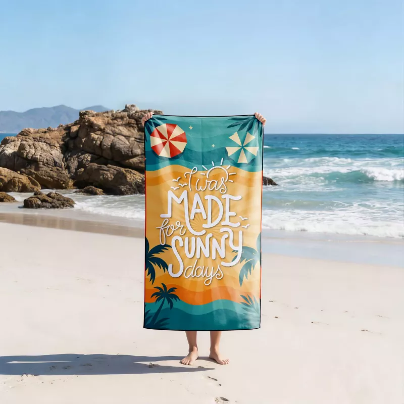 Szybkoschnący ręcznik plażowy R-PET 100×180 cm, sublimacja - czerwony (LT97215-N0021)