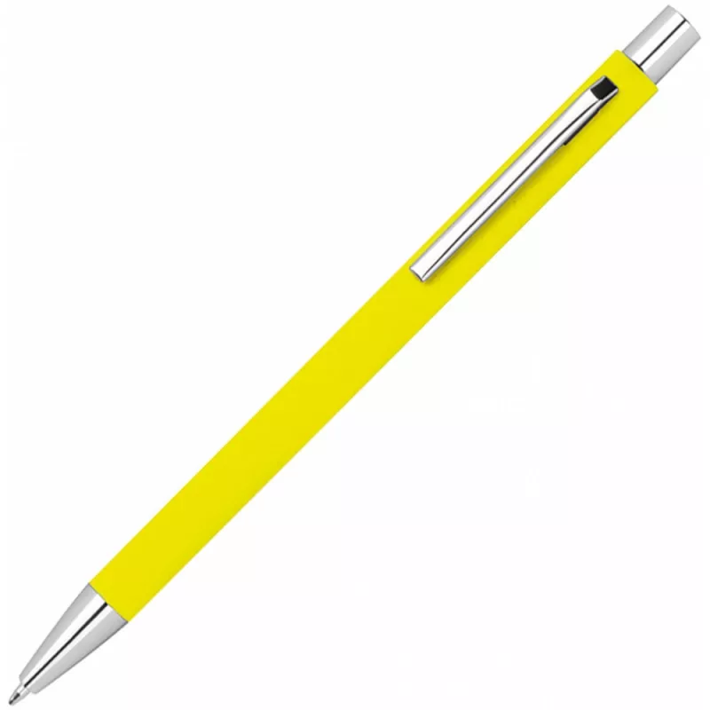 Długopis metalowy z powierzchnią soft touch - żółty (1368008)