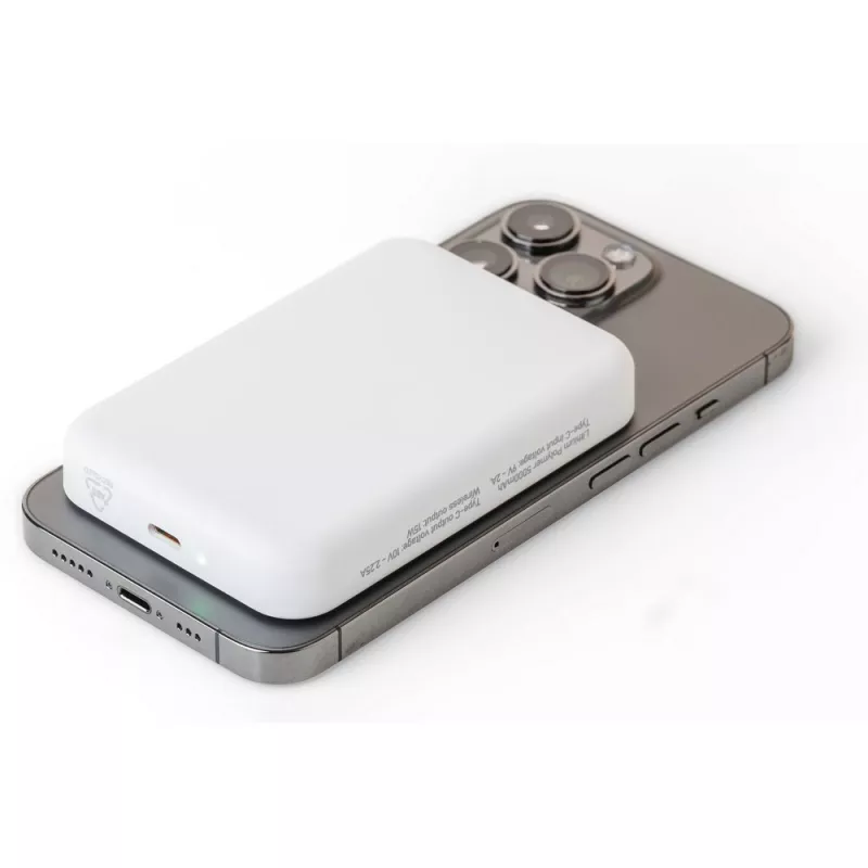 Bezprzewodowy Power Bank 5000 mAh - biały (VB101-02)