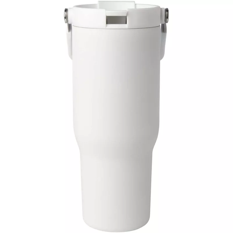 Kubek Bronx o pojemności 900 ml, z izolacją próżniową, wykonany ze recyklingowanej stali nierdzewnej z certyfikatem RCS i z miedzi, z wielofukncyjną zakrętką - Biały (10086401)
