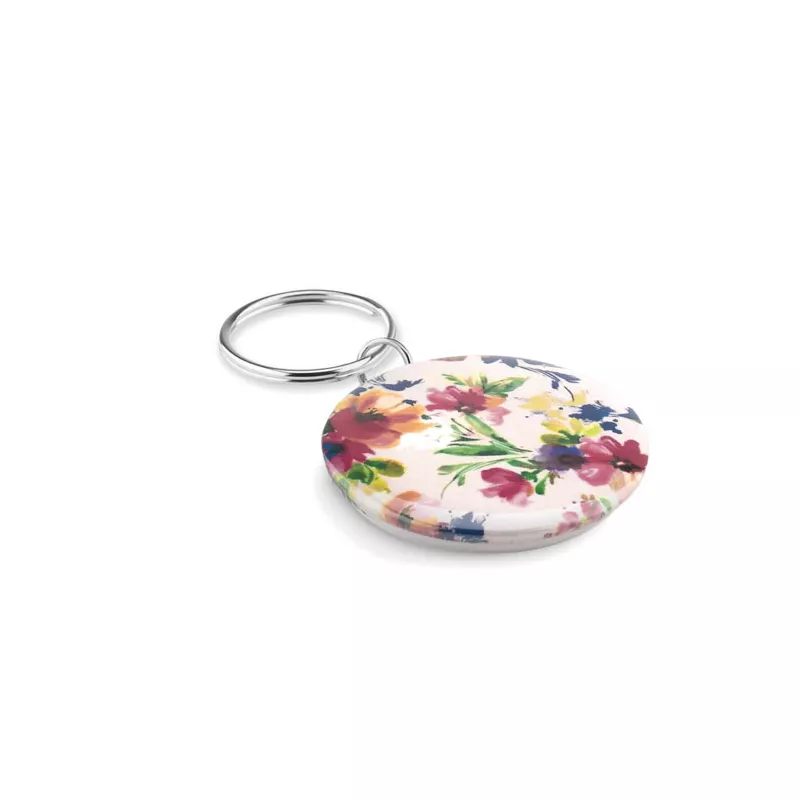 Brelok button 4,4 cm PIN KEY - Bialy (MO9332-06)