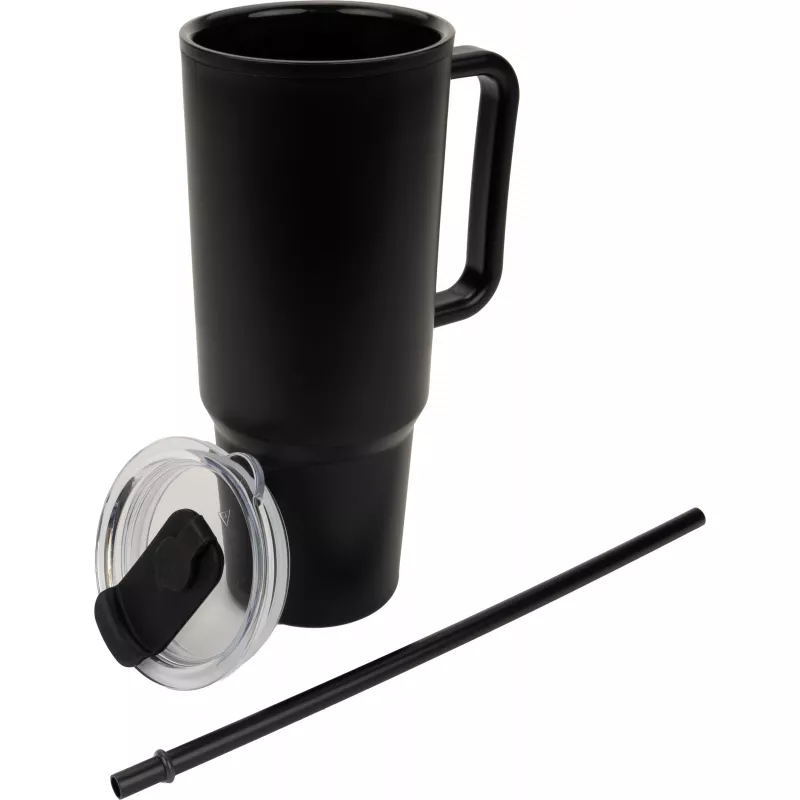 Kubek ze słomką XXL 1200 ml TEODORA - czarny (8468603)