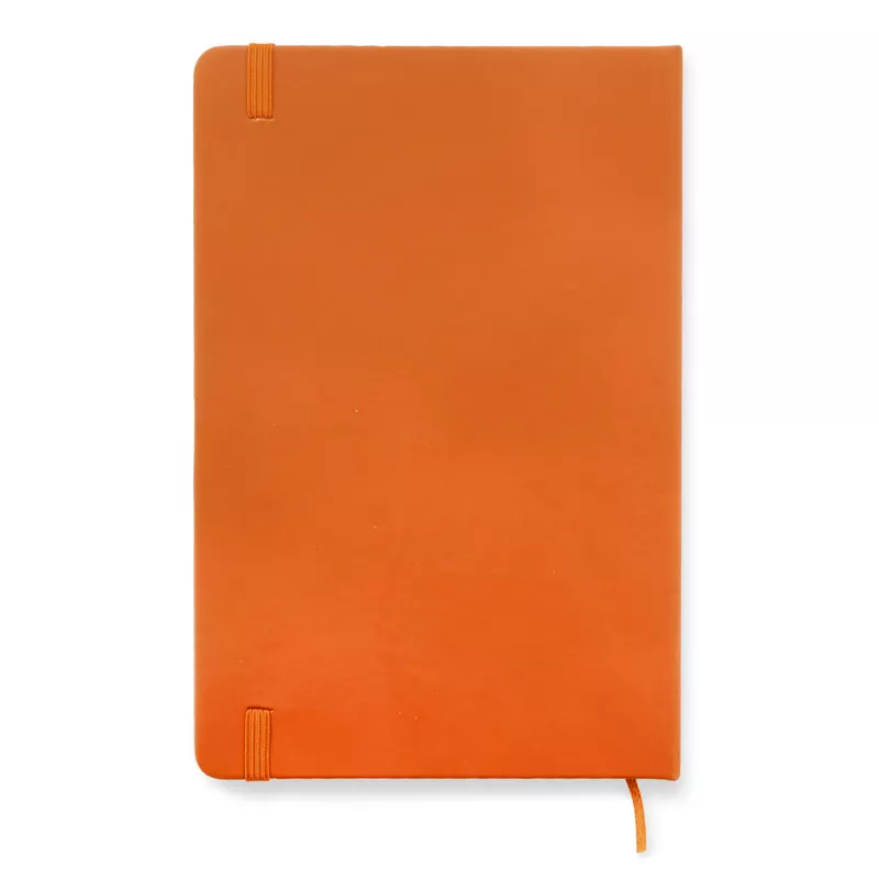 Pomarańczowy notes w twardej okładce z gumką i wstążeczką do zaznaczania