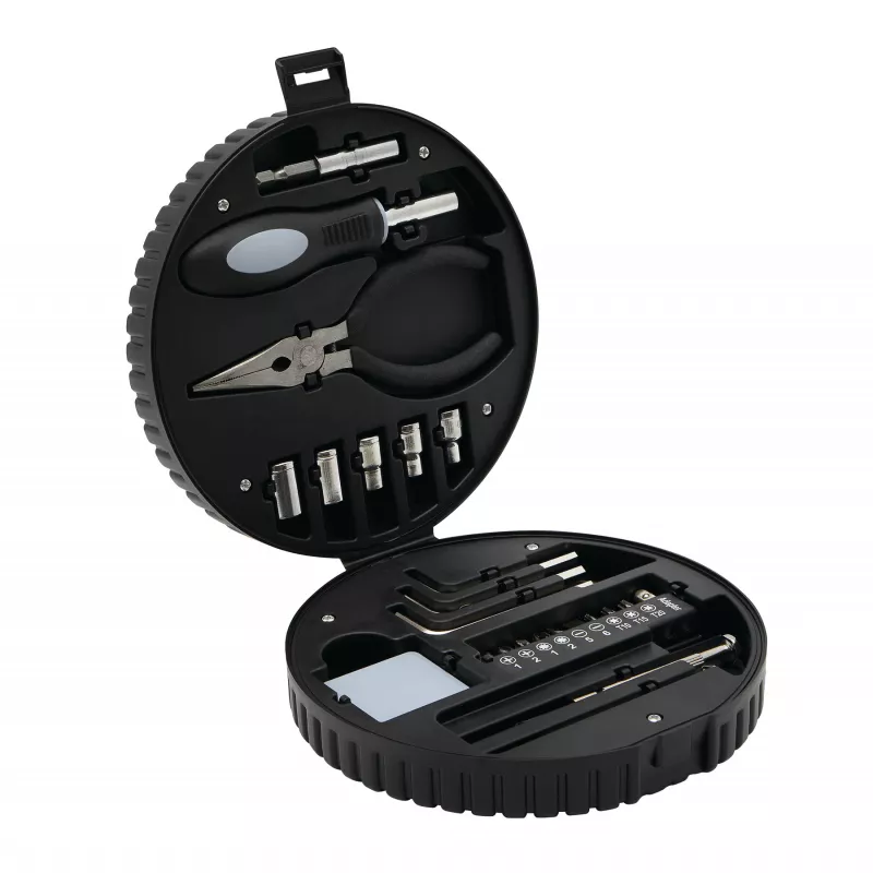 Zestaw narzędzi w kształcie opony samochodowej - czarny, srebrny (56-0381049)