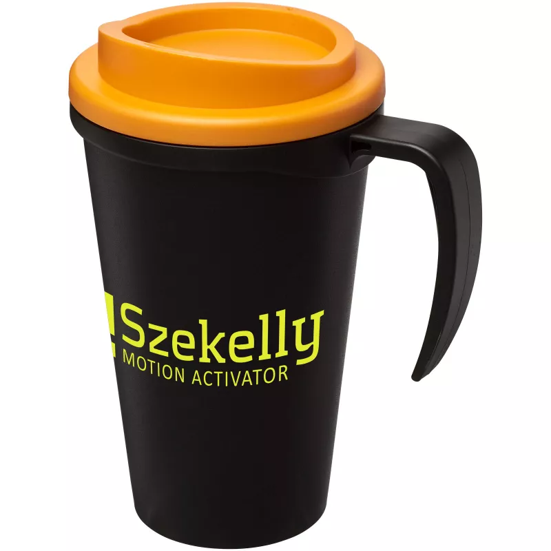 Kubek termiczny z serii Americano® Grande o pojemności 350 ml - Czarny-Pomarańczowy (21000417)