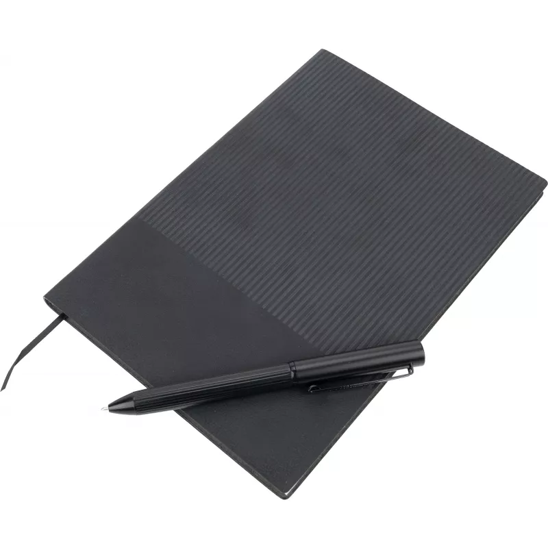 Notatnik A5 z długopisem metalowym CrisMa VALENTINO - czarny (2438603)