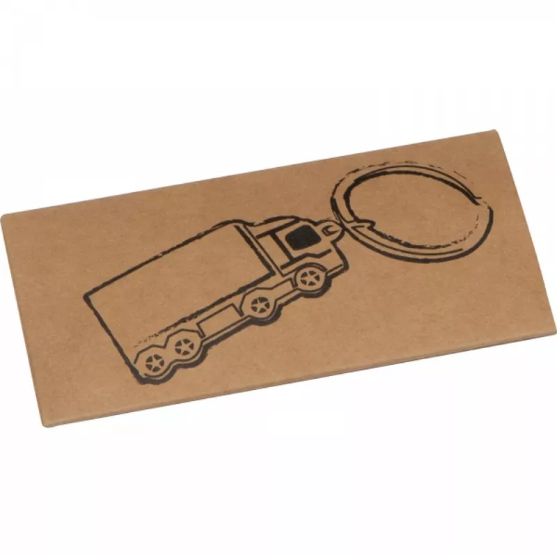 Brelok metalowy samochód PAULINA - szary (9788107)