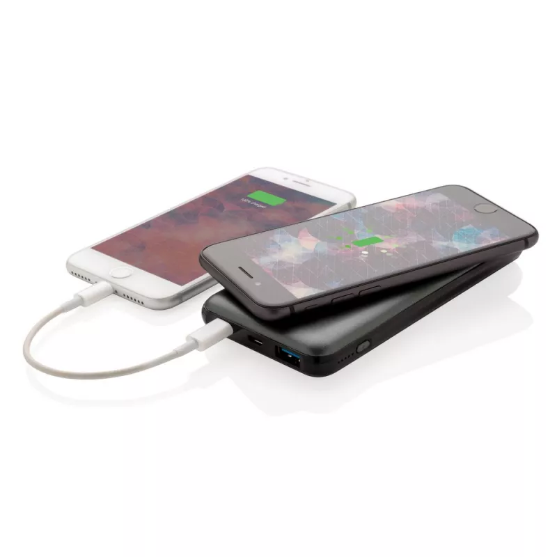 Bezprzewodowy power bank 10000 mAh z PD - szary (P322.142)