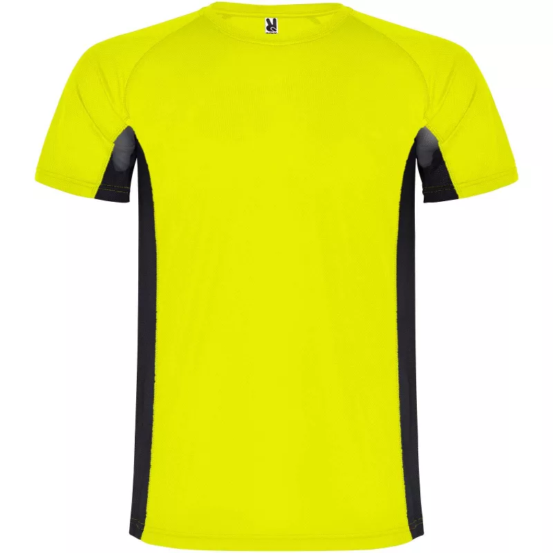 Shanghai sportowa koszulka dziecięca z krótkim rękawem - Czarny-Fluor Yellow (K6595-BLACK-FLYELLOW)