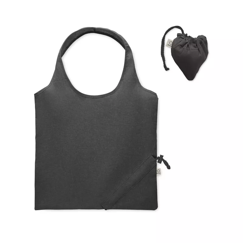 Torba składana z recyklingu 140 g/m² CARRIE COLOUR - Czarny (MO2487-03)