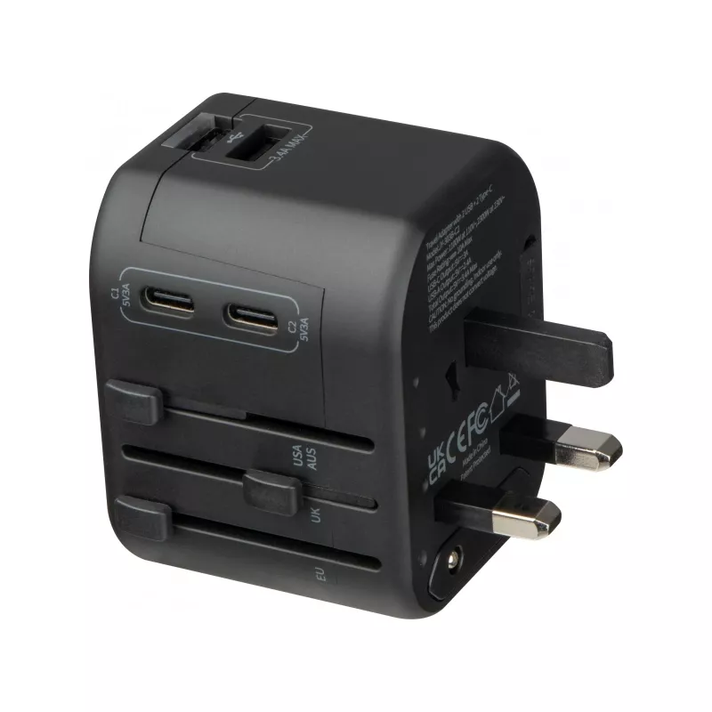 Adapter podróżny MARACENA - czarny (432903)