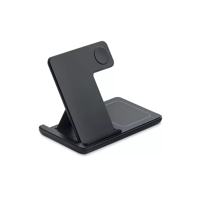 Ładowarka bezprzewodowa 3 w 1 składana 15W DOCK3 - Czarny (MO3172-03)