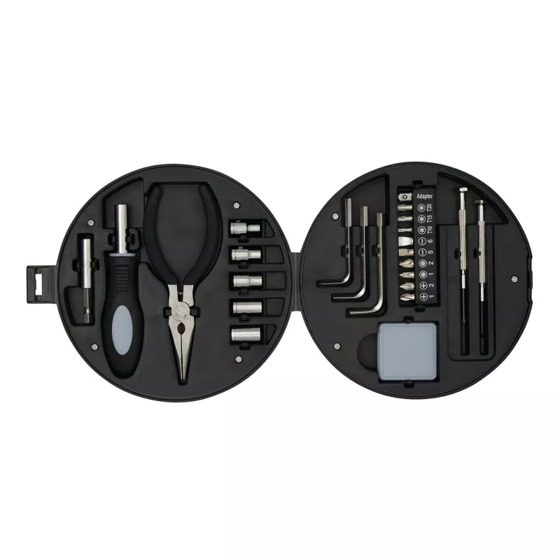 Zestaw narzędzi w kształcie opony samochodowej - czarny, srebrny (56-0381049)