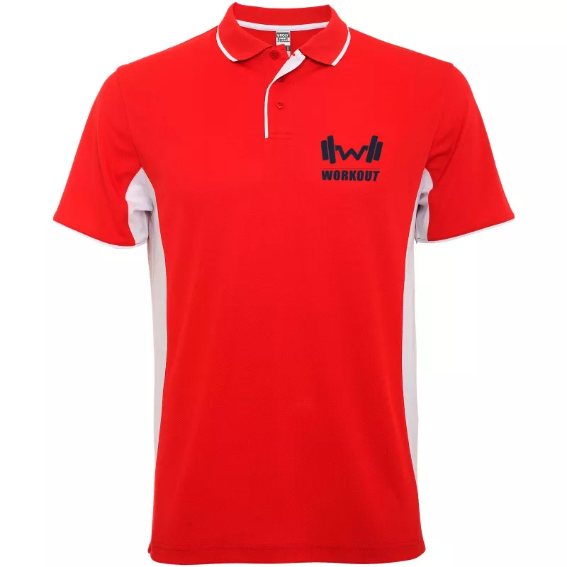 Montmelo koszulka polo unisex z krótkim rękawem - Biały-Czerwony (R0421-RED-WHITE)