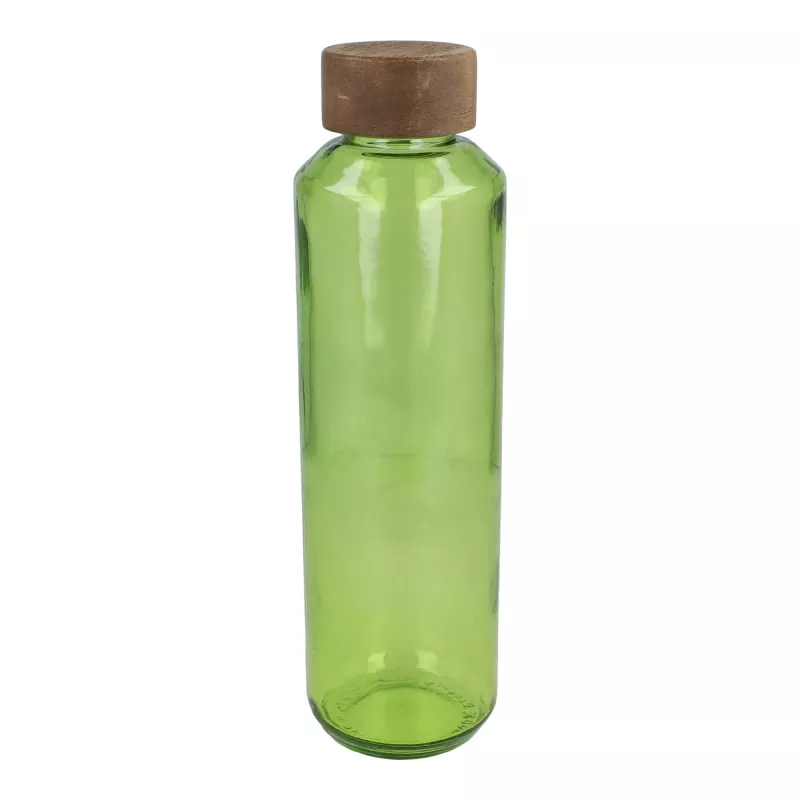 Butelka InSideOut z recyklingowanego szkła ReuuZ z drewnianym korkiem 650 ml - jasnozielony transparentny (LT57013-N0432)