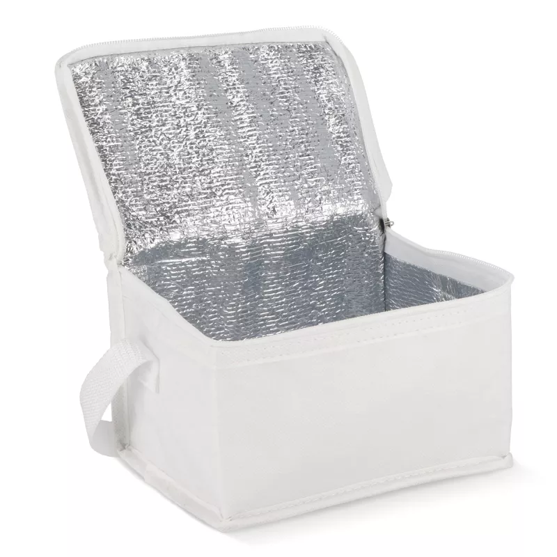 R-PET 6 Torba chłodząca na puszki z włókniny 20 x 13 x 12,5 cm 75g/m² - biały (LT95390-N0001)