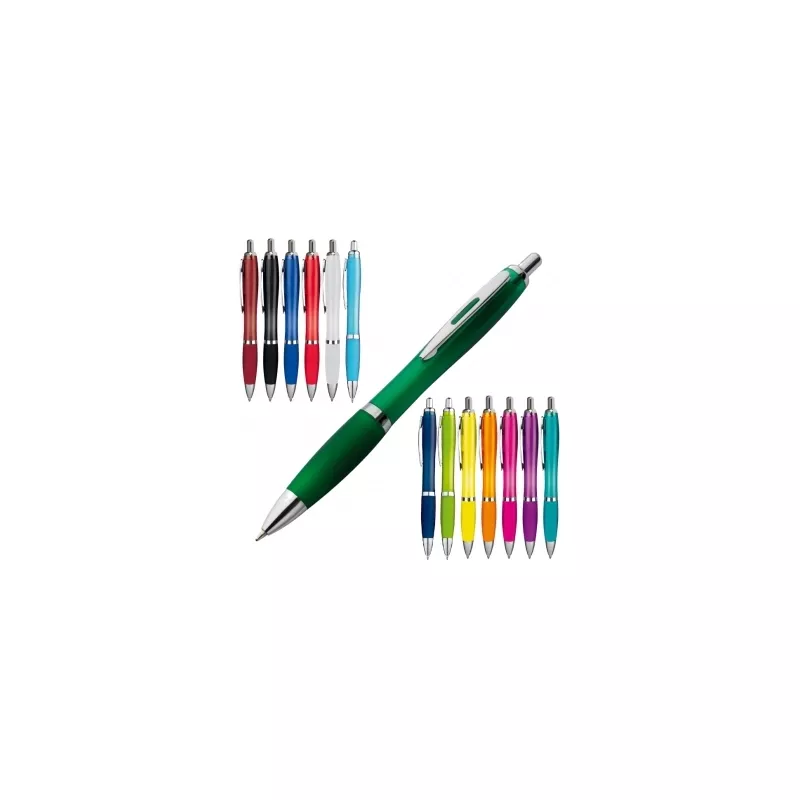 Długopis plastikowy reklamowy MOSCOW (transparentny) - zielony (1168209)