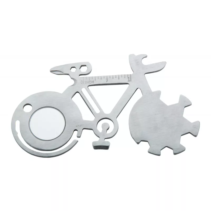 Narzędzie wielofunkcyjne ze stali nierdzewnej w kształcie roweru z 11 funkcjami Coppi - srebrny (AP808125)