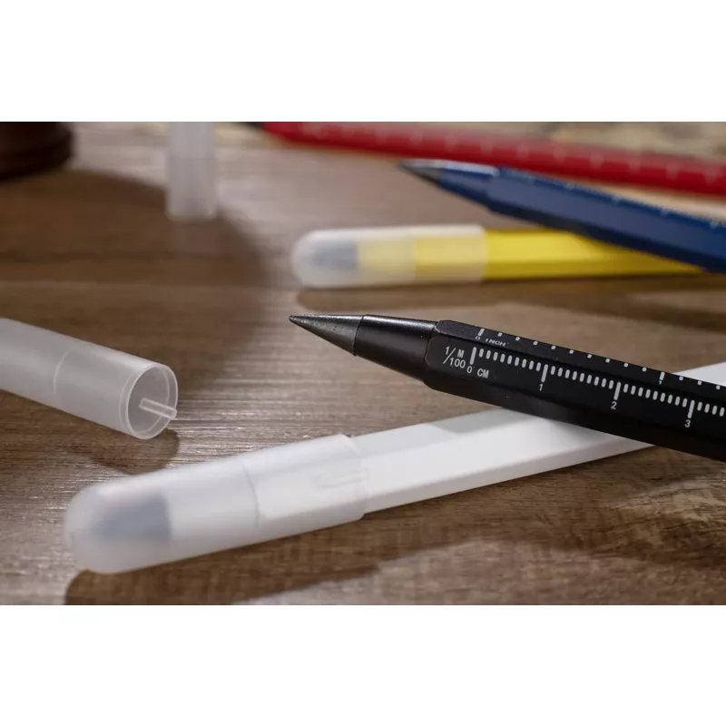 Ołówek wieczny z miarką DRAWI - czarny (19834-02)