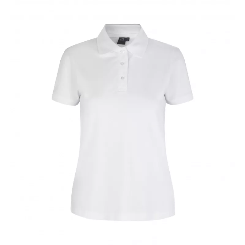 Koszulka bawełniana damska 210 g/m² ID Polo/stretch 527 - White (0527-WHITE)