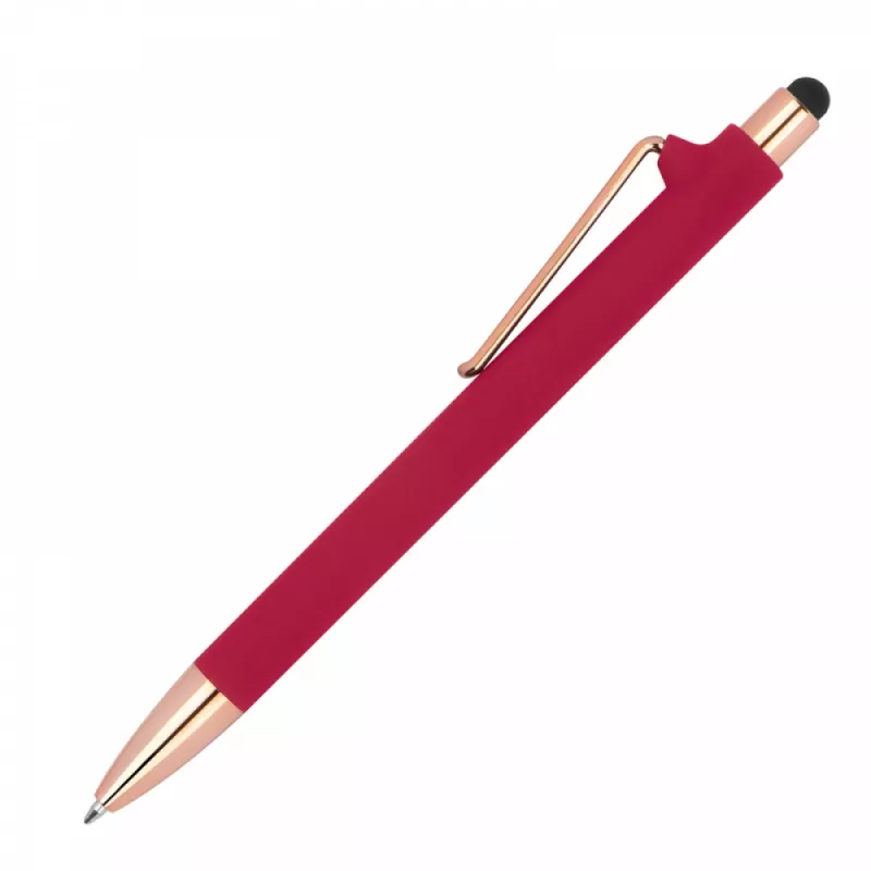 Długopis gumowany z touch penem - czerwony (1387305)