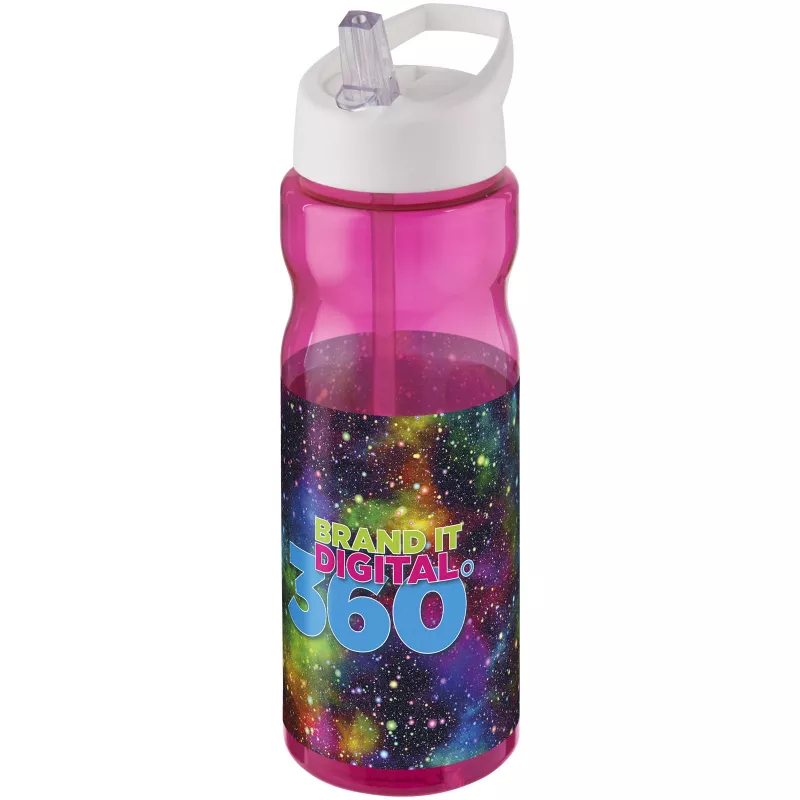 Bidon H2O Base® o pojemności 650 ml z wieczkiem z słomką - Biały-Magenta (21004945)