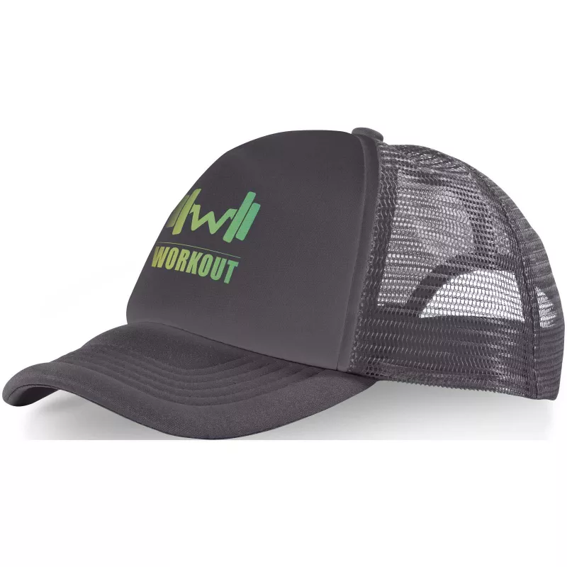 Czapka 5-panelowa Trucker - Czarny-Szary sztormowy (11106983)