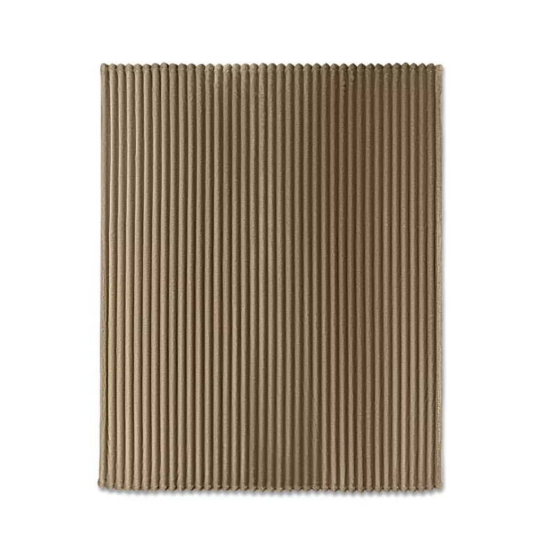 Koc polarowy RPET w paski 130x170 cm 450 g/m² NIEVE - Khaki (MO3184-39)