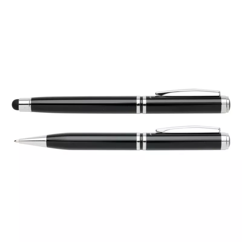 Zestaw piśmienny  pióro kulkowe z touch penem oraz długopis Swiss Peak - czarny, srebrny (P610.430)