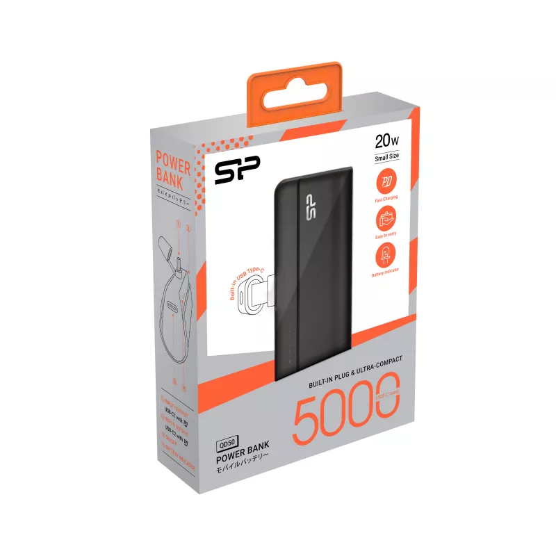 Power bank QD50 5000 mAh Silicon Power - czarny (EG834303)