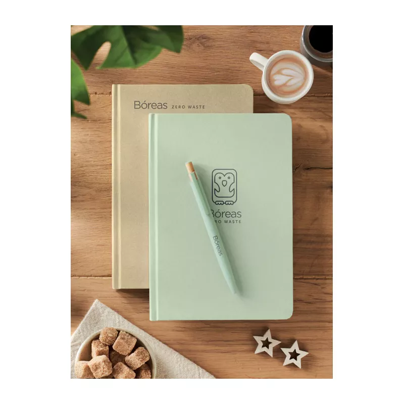 Notes A5 z trzciny cukrowej 80 kartek w linię SUGAR - Miętowy Zielony (MO2695-77)