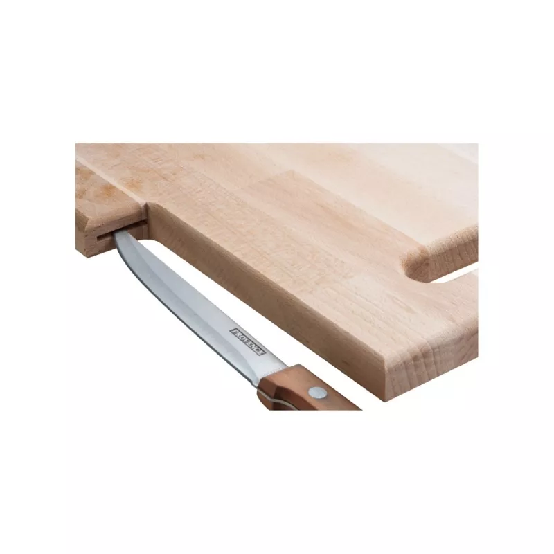 Deska do krojenia drewniana z nożem LIZZANO - brązowy (338801)