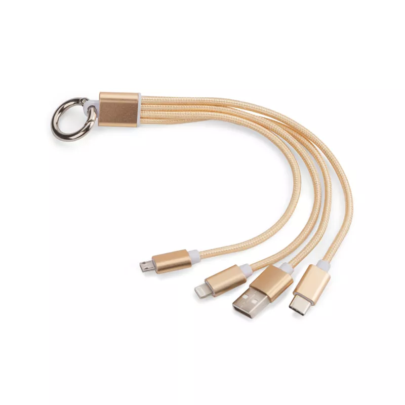 Kabel USB do ładowania 3 w 1 TAUS - złoty (09106-24)